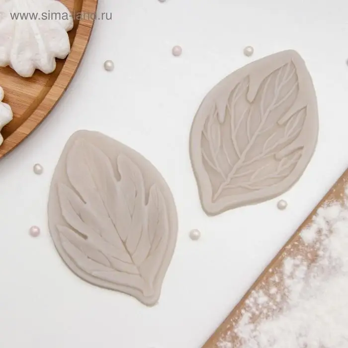 Молд кондитерский &laquo;Листва&raquo;, силикон, 2 части, 7&times;4.5 см, МИКС