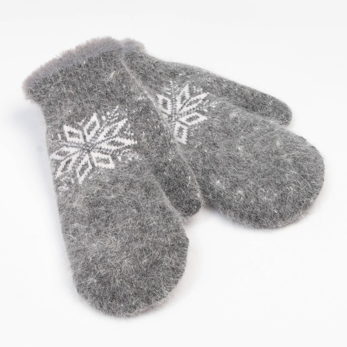 Варежки женские, цвет серый, размер 7-8 Варежки женские, цвет серый, размер 7-8