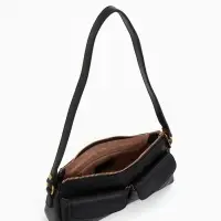 Сумка женская багет TEXTURA на молнии, 27&times;8&times;13 см, чёрная