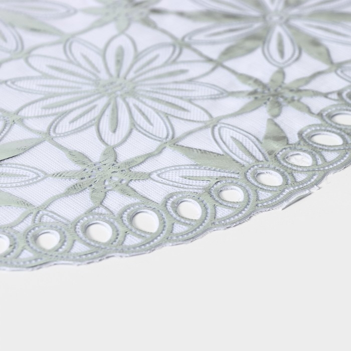 Салфетки сервировочные на стол оляна «Листья», d=30 см, 4 шт, ПВХ, цвет серебряный