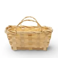 Корзина плетеная 24 х 20 х 8 см,боковые ручки, натуральный квадрат