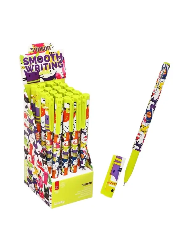 Ручка шариковая маслянная 0,7мм, корпус софттач с рисунком Ручка шариковая маслянная 0,7мм, корпус софттач с рисунком "Vinson" синяя