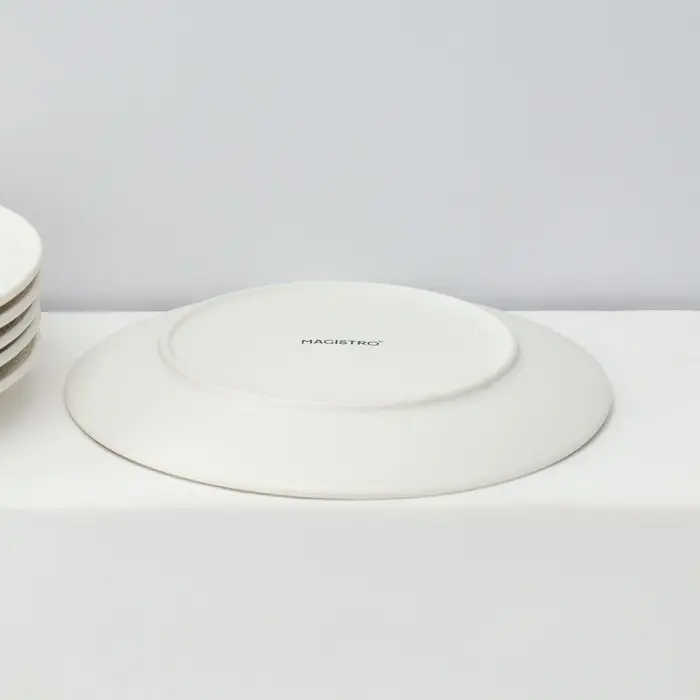 Десертные тарелки Magistro Lofty, d=20 см, набор 6 шт., фарфор, белые