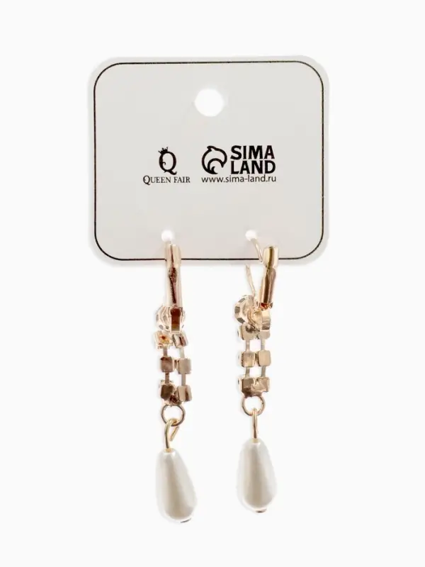 Серьги с жемчугом &laquo;Колосок&raquo;, капля, цвет МИКС