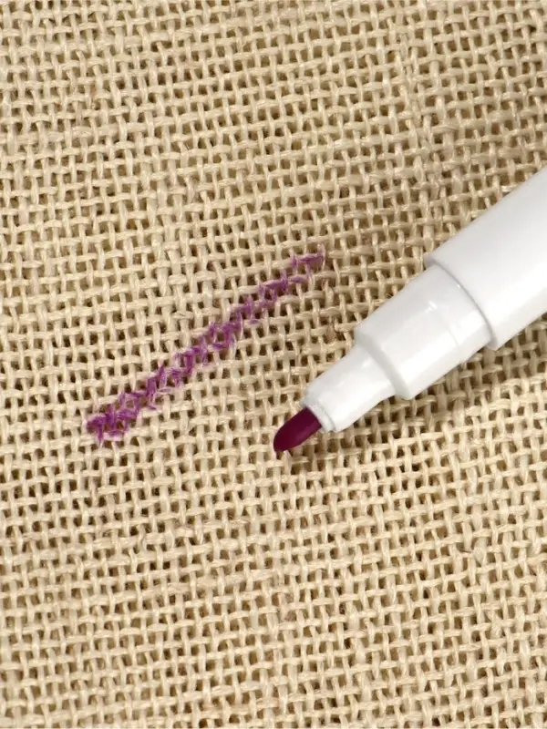 Маркер для ткани двусторонний, 16 см, самоисчезающий, удалитель чернил, фиолетовый, белый