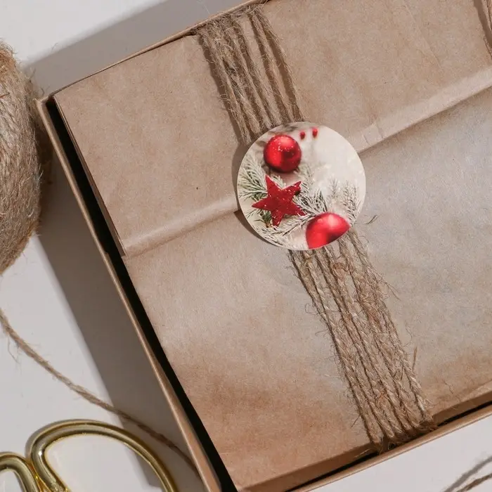 Наклейки новогодние бумажные «Подарок для тебя», на подарки, 14×21 см