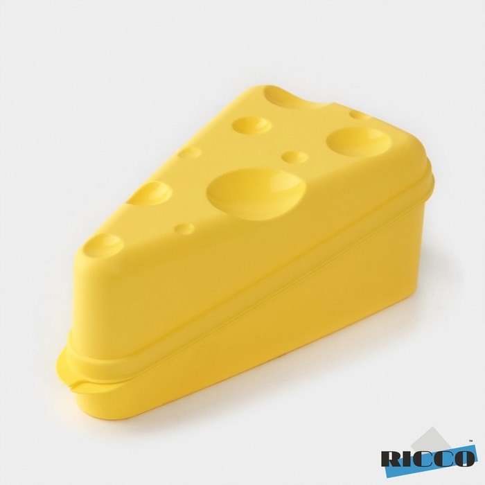 Контейнер для сыра RICCO, 19.8×10.6×7.5 см, цвет жёлтый Контейнер для сыра RICCO, 19.8×10.6×7.5 см, цвет жёлтый