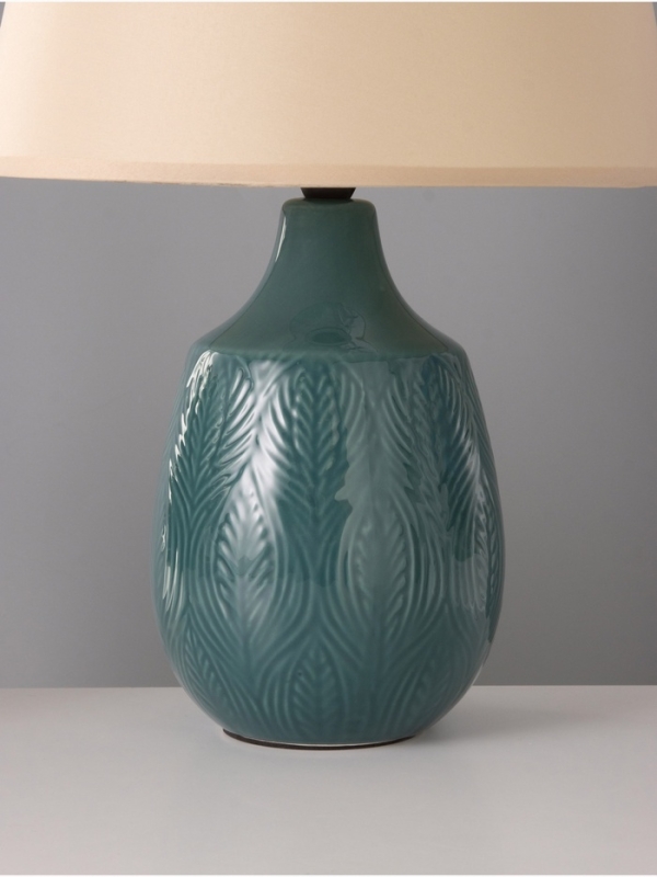 Настольная лампа Настольная лампа "Жанин" 1х15Вт Е14 бирюзовый 28х28х42 см