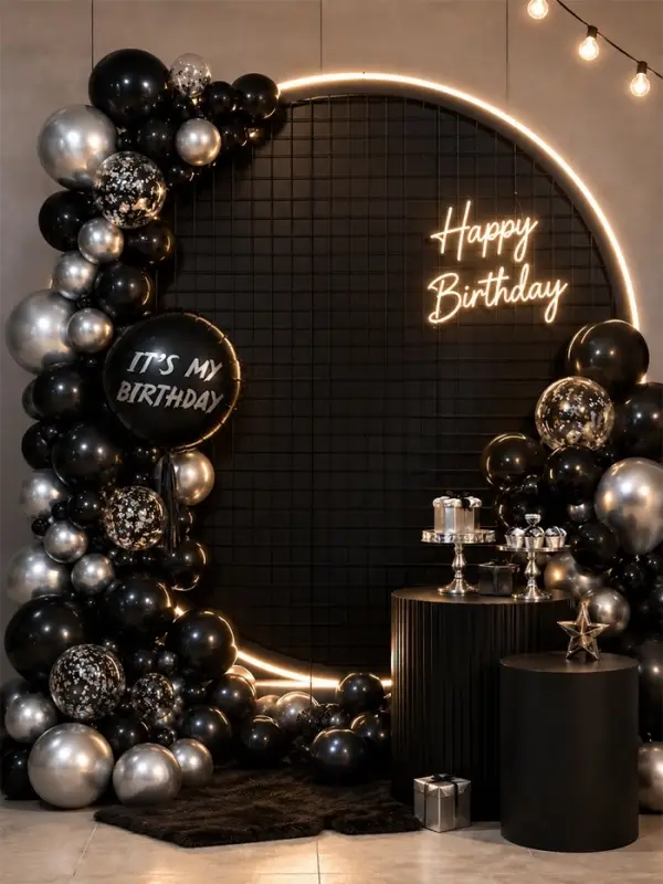 Воздушный шар фольгированный 18" круг "It's my birthday" набор 5 штук
