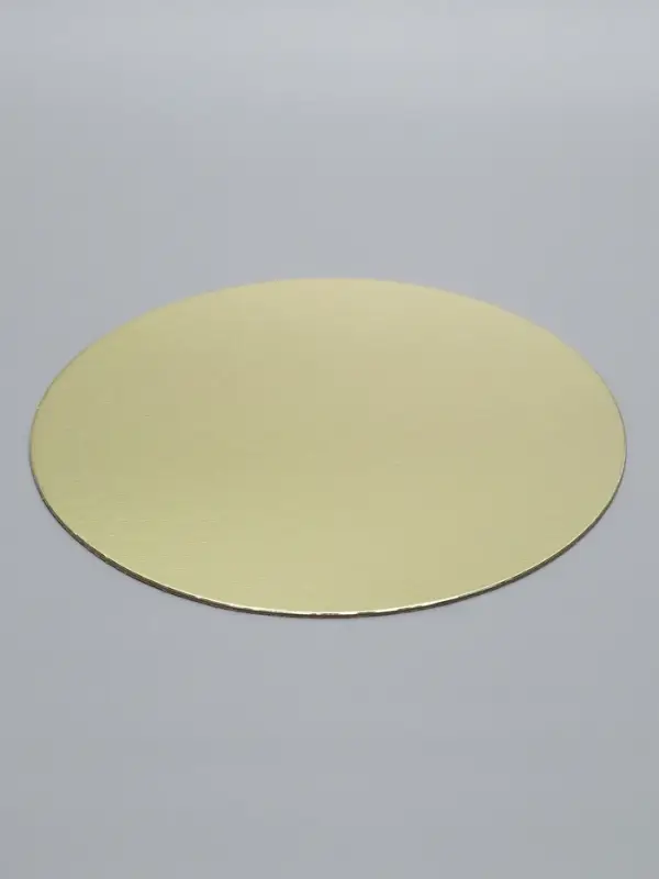 Подложка для торта, круглая, золото - белый, 22 см, 1.5 мм