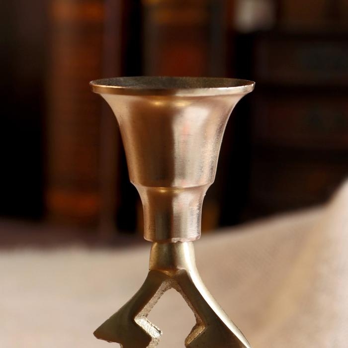 Подсвечник алюминий  Подсвечник алюминий "Ёлка" на 1 свечу 6,5х6,5х15 см