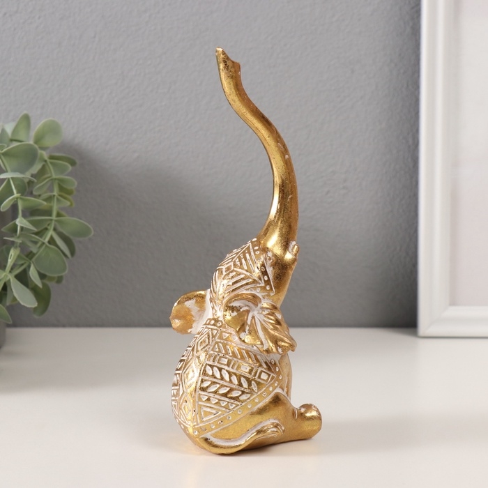 Сувенир полистоун Сувенир полистоун "Слон. Индейские узоры" золото 7х6,5х19 см