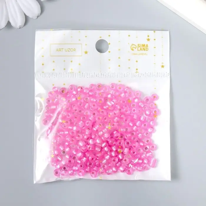 Бисер круглый 6/0  Бисер круглый 6/0 "Розовый перламутр" 20 гр