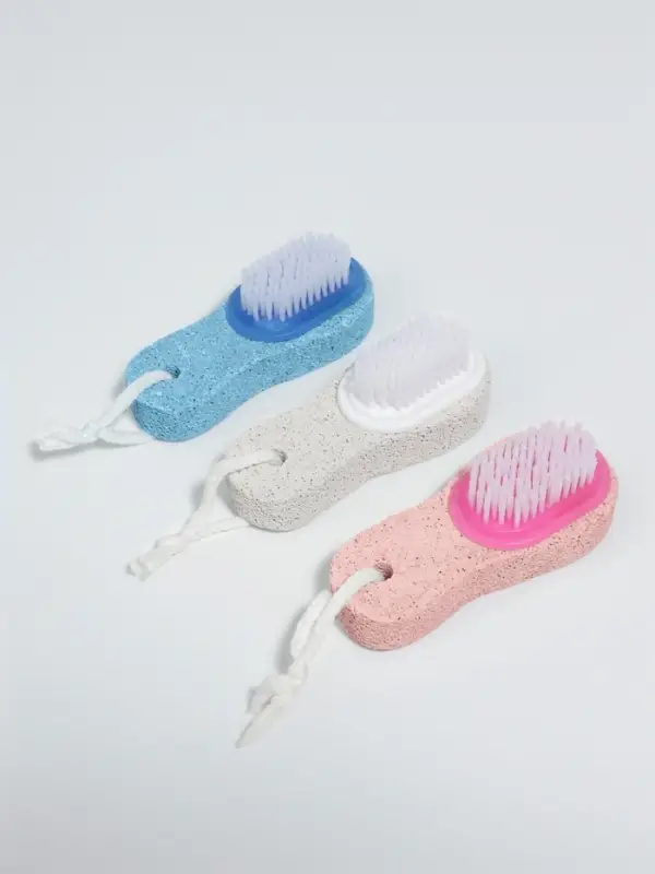 Пемза для педикюра с щёткой, с подвесом, 11 см, в коробке, МИКС