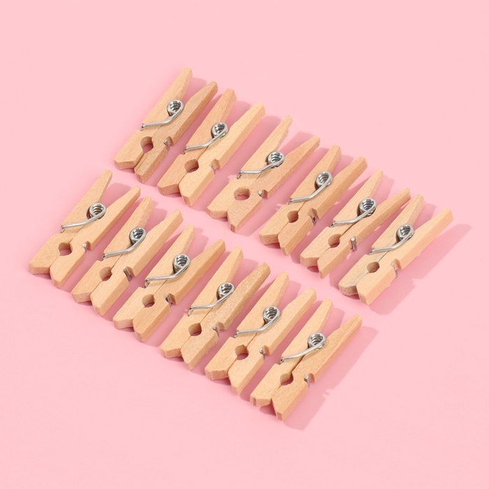 Прищепки для шитья, 2,5 × 0,8 см, 50 шт, цвет бежевый Прищепки для шитья, 2,5 × 0,8 см, 50 шт, цвет бежевый