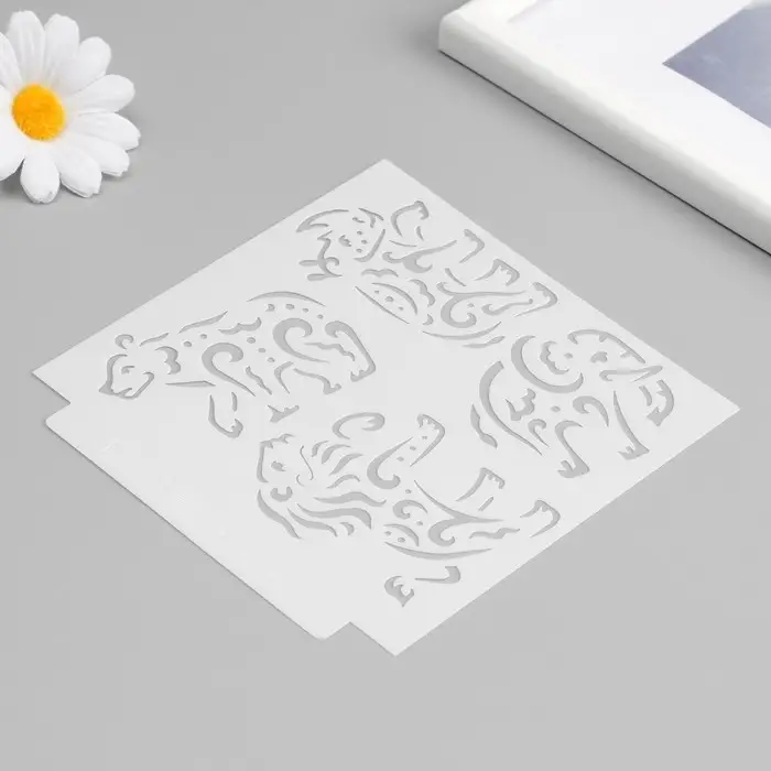 Трафарет пластик "Животные Африки. Мехенди" 13х13 см