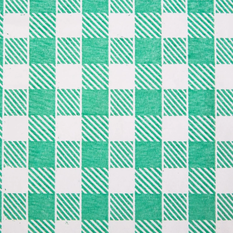 Скатерть одноразовая Luscan, 120х200см 6шт/рулон, зеленая клетка