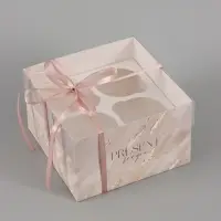 Коробка для капкейка, кондитерская упаковка, 4 ячейки &laquo;Нюд&raquo;, 16&times;16&times;10 см
