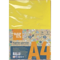 Картон цветной Выбор есть Отличник 24л12цв А4 немелован.пакет