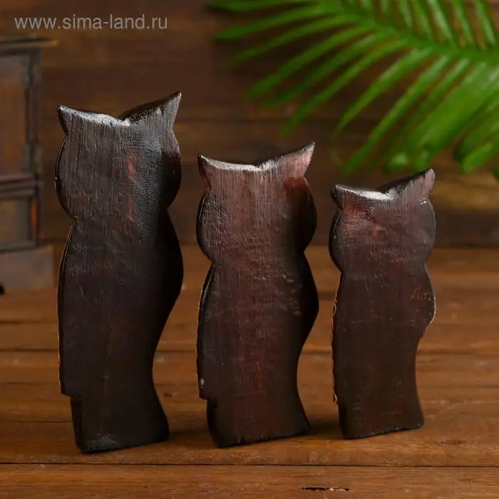 Сувенирный набор дерево Сувенирный набор дерево "Совы с орнаментом" 8х7х17 см