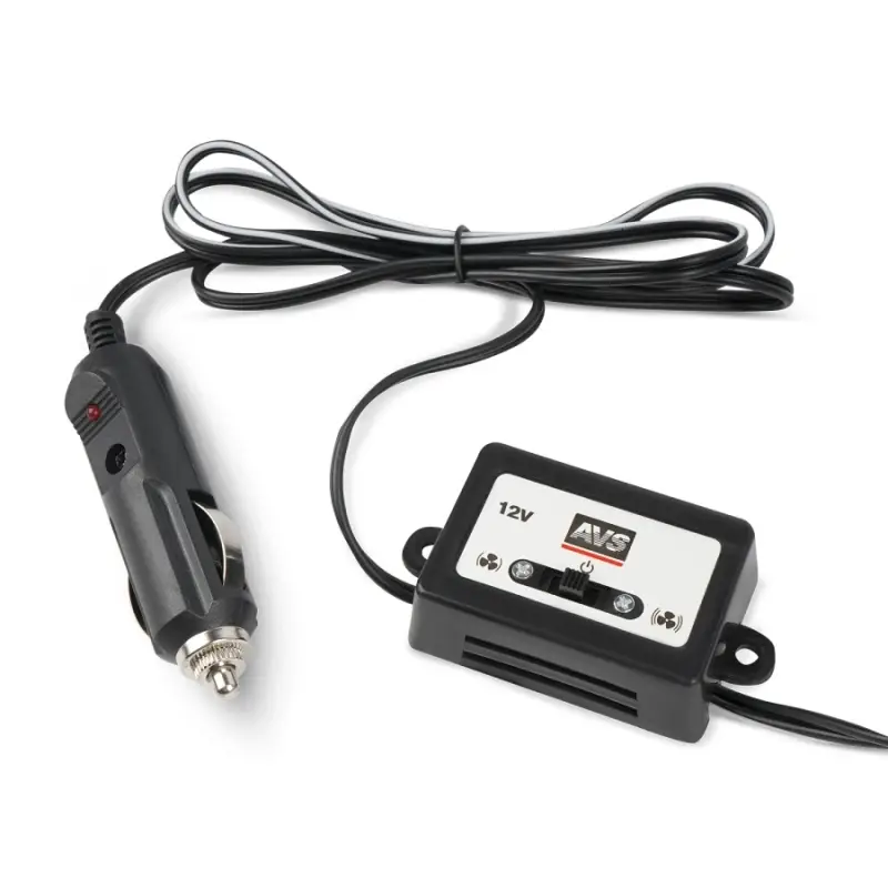 Вентилятор автомобильный AVS 8048 12В 8" (корпус: металл, переключатель, цвет: серебристый)