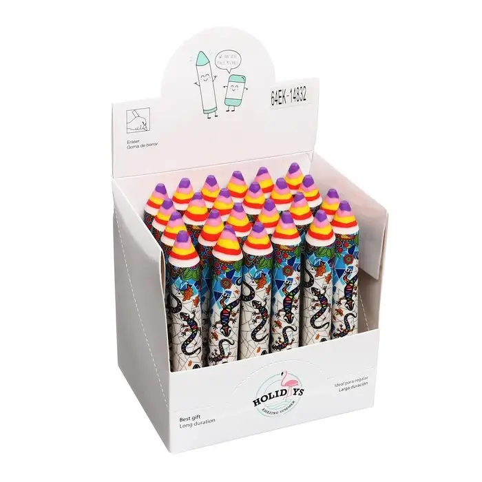 Ластик фигурный в форме карандаша Ластик фигурный в форме карандаша "Саламандра", штрихкод на штуке