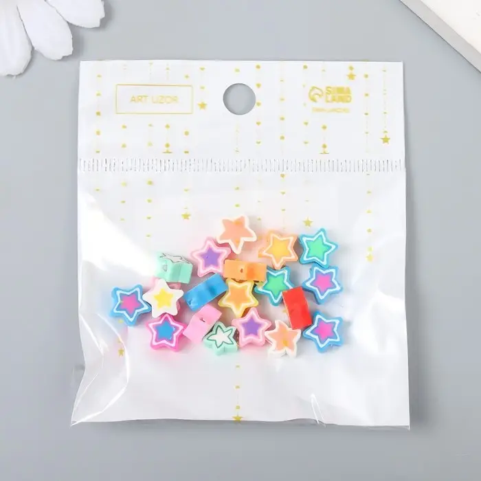 Набор бусин для рукоделия и плетения «Арт Узор. Звёздочки с контуром», цветные, 20 шт., 1×1×1 см Набор бусин для рукоделия и плетения «Арт Узор. Звёздочки с контуром», цветные, 20 шт., 1×1×1 см