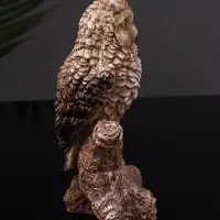 Фигурка гипс &laquo;Филин на ветке&raquo;, 14 см, коричневая