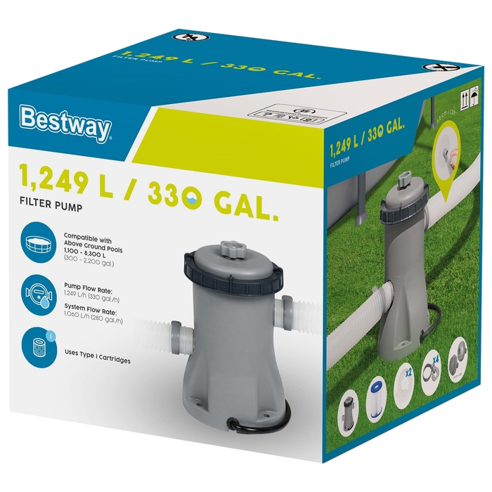 Фильтр-насос для бассейнов, с картриджем «I», 1 249 л/ч, 58381 Bestway Фильтр-насос для бассейнов, с картриджем «I», 1 249 л/ч, 58381 Bestway