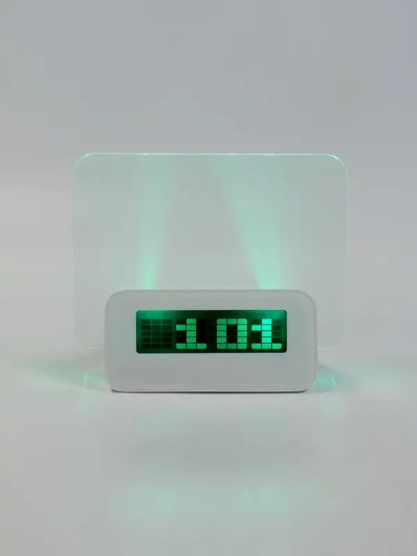 Часы - будильник "Послание", с маркером, подсветка зеленого цвета, белый