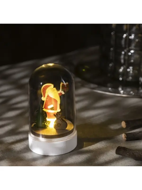 Светодиодная фигура под куполом &laquo;Дед Мороз&raquo; 6&times;9.5&times;6 см, дерево, батарейки LR1130&times;3 (нет в комплекте), свечение тёплое белое