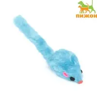 Игрушка для кошек "Мышь малая" цветная, 5 см, синяя