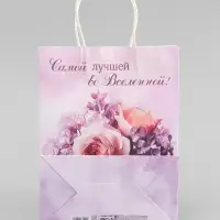 Пакет подарочный крафтовый &laquo;Лучшей во вселенной&raquo;, 25&times;22&times;11 см