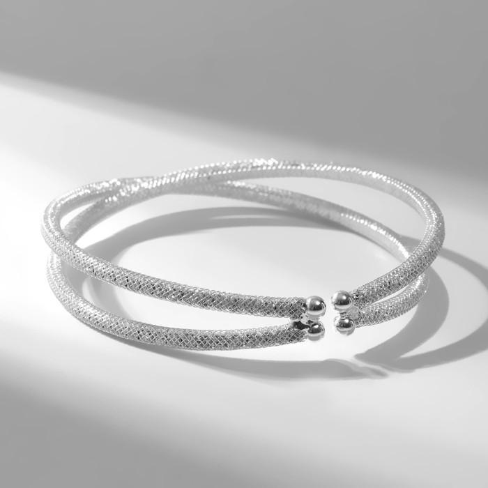 Браслет со стразами «Иллюзия» 2 ряда, цвет белый в серебре Браслет со стразами «Иллюзия» 2 ряда, цвет белый в серебре