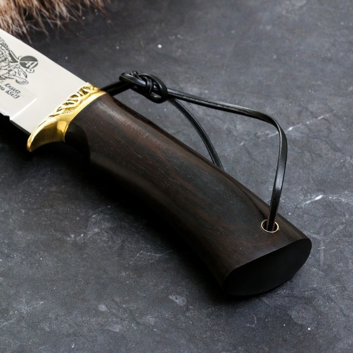 Нож кавказский Нож кавказский "Сыч" с ножнами, гарда -латунь, сталь - 65х13, рукоять - бук