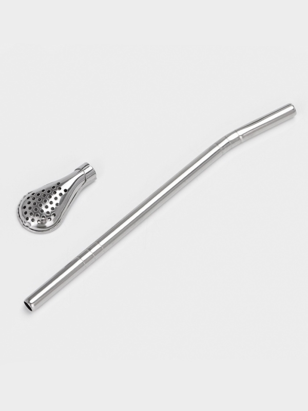 Калабас для чая Мате 240 мл и бомбилья с щеткой для чистки, набор для приготовления, белый   1078512