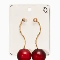 Серьги "Черешня", цвет бордовый в золоте Серьги "Черешня", цвет бордовый в золоте