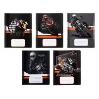 Тетрадь 18 листов в клетку Calligrata "Racing", обложка мелованная бумага, ВД-лак, блок офсет, белизна 95%, МИКС