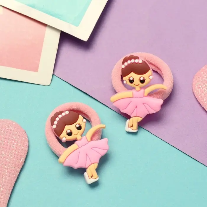 Резинка для волос  Резинка для волос "Крошка" (набор 2 шт) балеринка, 3 см, розовый