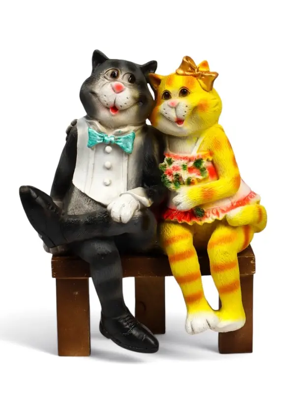 Садовая фигура из полистоуна &laquo;Коты на лавке&raquo;, 40&times;18&times;40 см