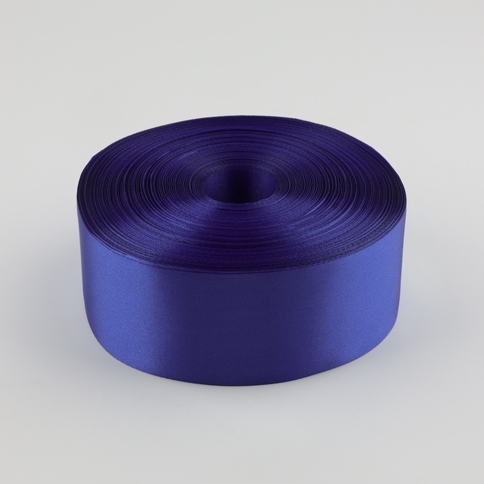 Лента атласная, 50 мм &times; 100 &plusmn; 5 м, цвет синий