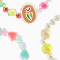 Браслет детский набор 3 шт. "Выбражулька" тюльпан в сердцах, цвет МИКС