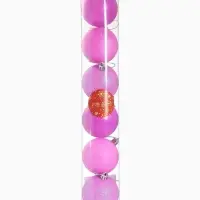 Ёлочные игрушки &laquo;Неон&raquo;, шары новогодние, набор 6 шт., d=6 см, фиолетовый