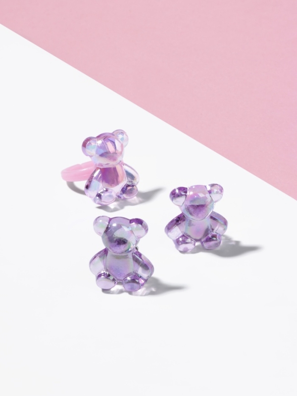 Набор детский Набор детский "Выбражулька" 2 предмета: клипсы, кольцо, мишка, цвет МИКС