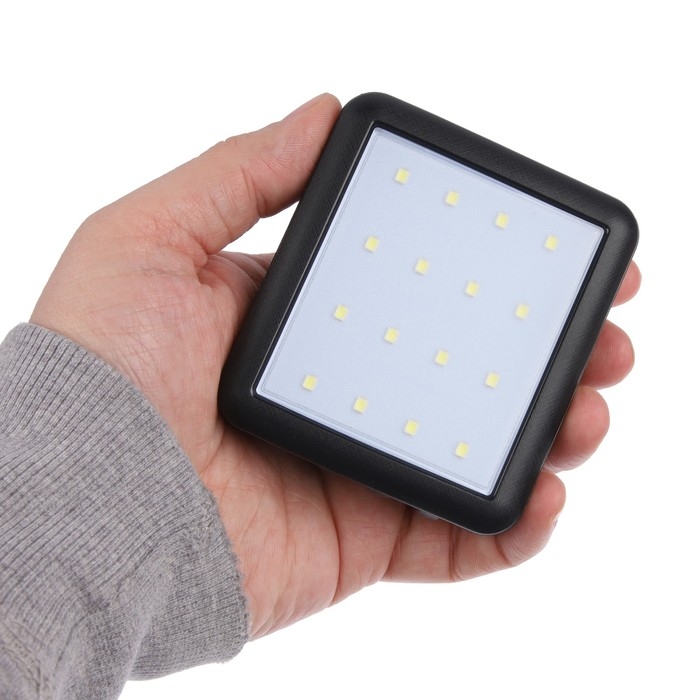 Внешний аккумулятор 484, 10000 мАч, кабели Type-C/Lightning/MicroUSB, фонарь, чёрный Внешний аккумулятор 484, 10000 мАч, кабели Type-C/Lightning/MicroUSB, фонарь, чёрный