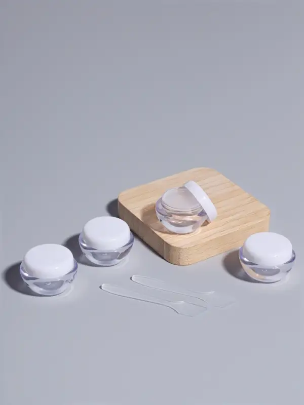 Баночки для хранения, с лопатками, 10 мл, набор - 6 шт., прозрачный/белый
