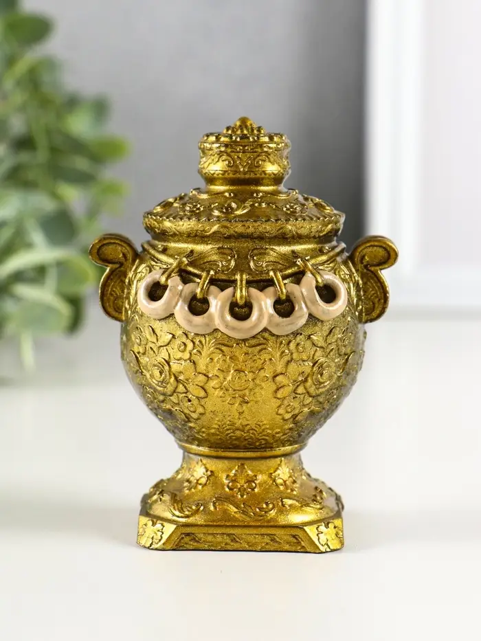 Фигура гипс "Самовар" 10х7 см, золото Фигура гипс "Самовар" 10х7 см, золото