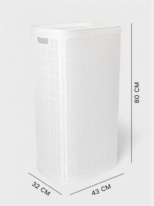 Плетёная корзина для белья с крышкой &laquo;Лён&raquo;, 100 л, 43&times;32&times;80 см, белая