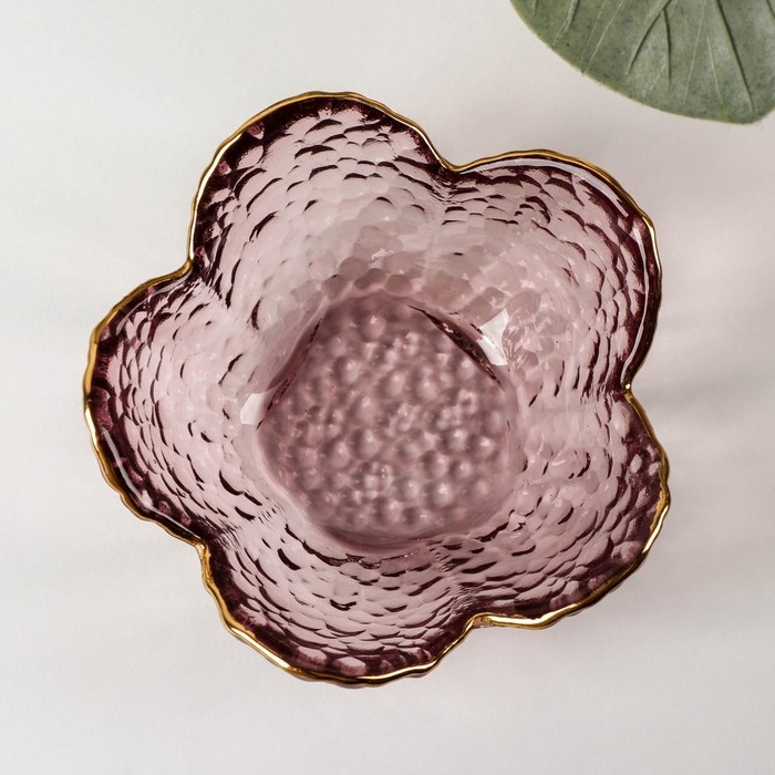 Миска стеклянная фигурная «Цветок», 60 мл, 9×4 см Миска стеклянная фигурная «Цветок», 60 мл, 9×4 см