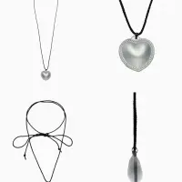 Чокер/кулон на шнурке &laquo;Сердечко&raquo;, кожа, трансформер, цвет серебро, 150 см
